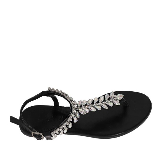 Ziggo 060 Parmak Arası Taşlı Kadın Sandalet