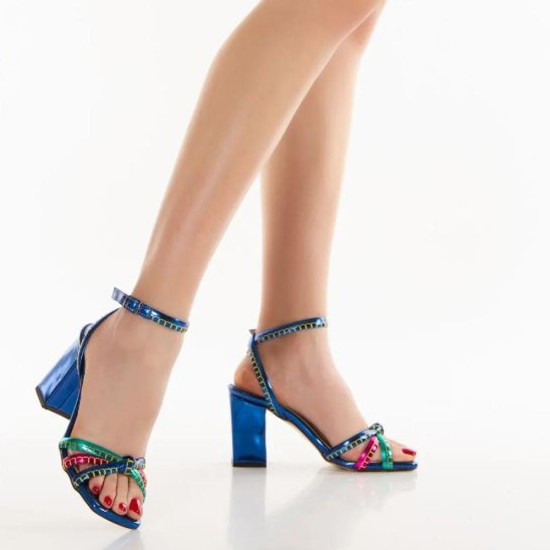 Ziggo 1758 Metalik Topuklu Kadın Ayakkabı