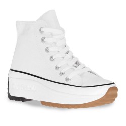 Çizgi 7655 Kalın Taban Keten Kadın Spor Ayakkabı