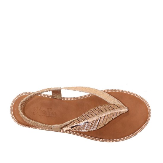 Stella 22760 Parmak Arası Taşlı Kadın Sandalet