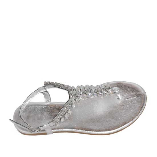 Ziggo 060 Parmak Arası Taşlı Kadın Sandalet