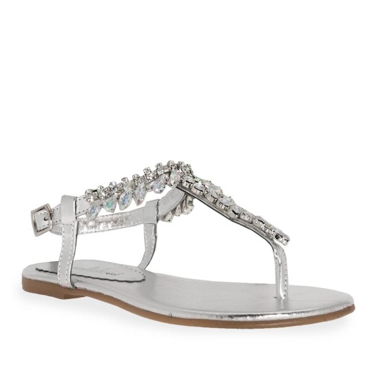 Ziggo 060 Parmak Arası Taşlı Kadın Sandalet