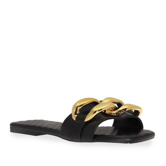 Ziggo 605 Zincir Detaylı Kadın Terlik